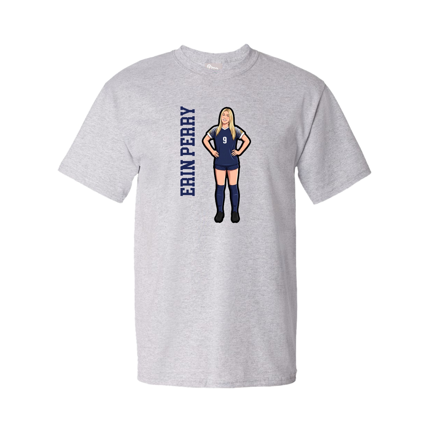 Youth Tee — Name Vertical in Grey