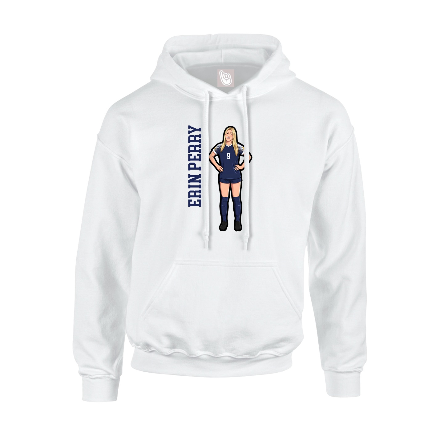 Hoodie — Name Vertical in White