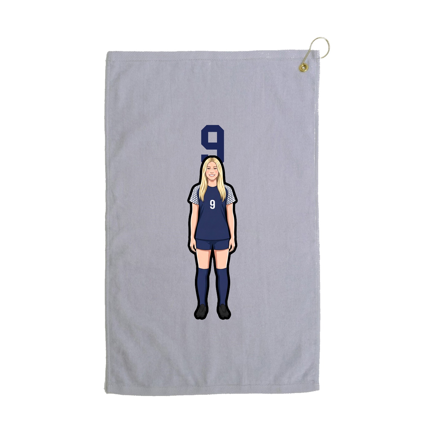 Golf Towel — Number Top in Grey