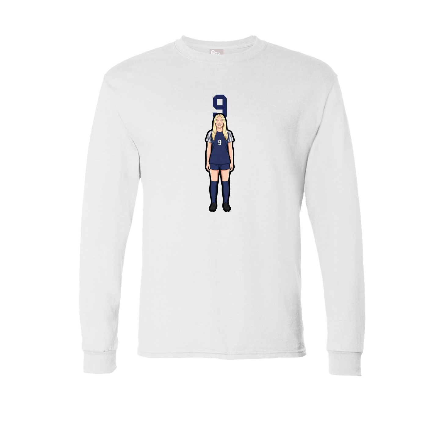 Long Sleeve Tee — Number Top in White