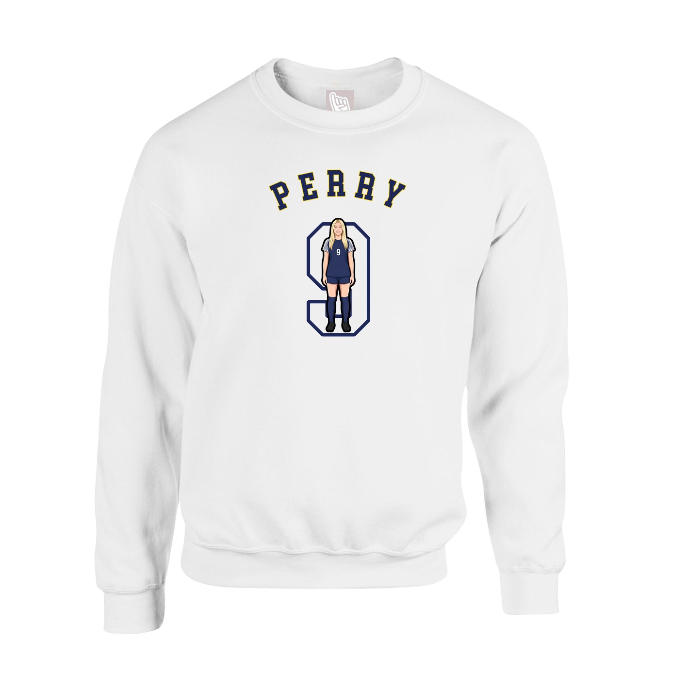 Fleece Crew — Shirsey Arch in White