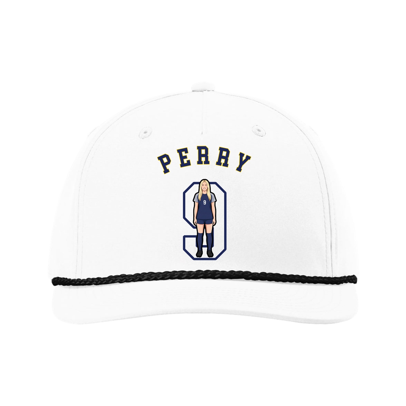 Five-Panel Classic Rope Cap — Shirsey Arch in White