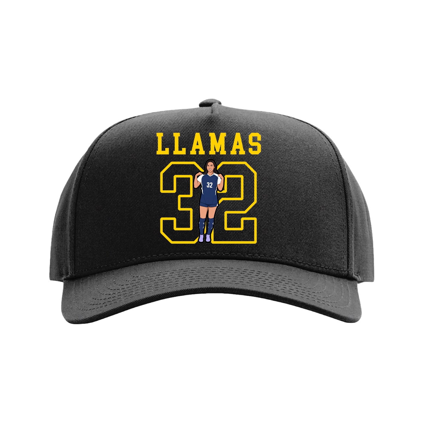 Full Fabric Five-Panel Champ Cap — Shirsey in Black