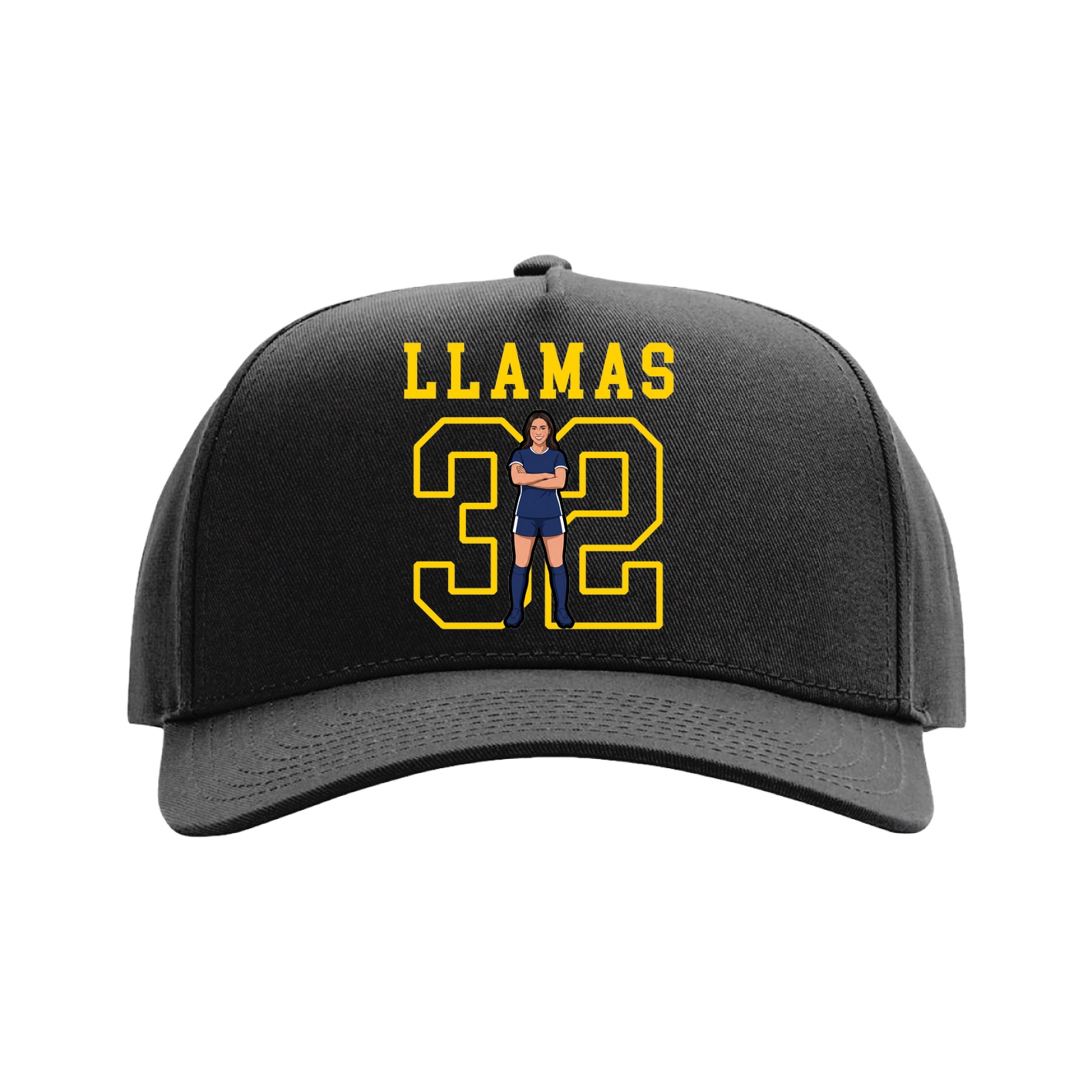 Full Fabric Five-Panel Champ Cap — Shirsey in Black