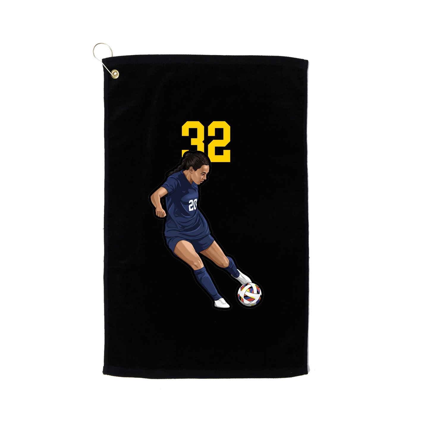 Golf Towel — Number Top in Black
