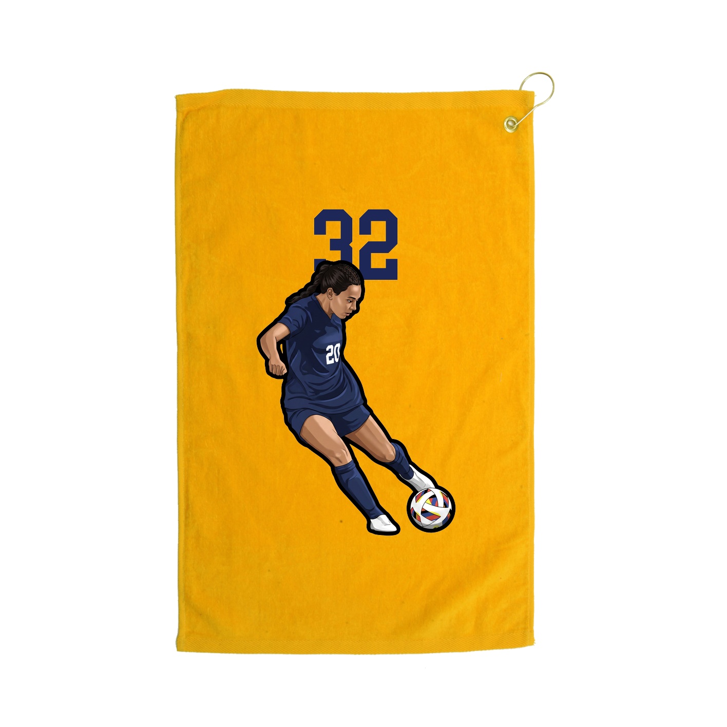 Golf Towel — Number Top in Gold