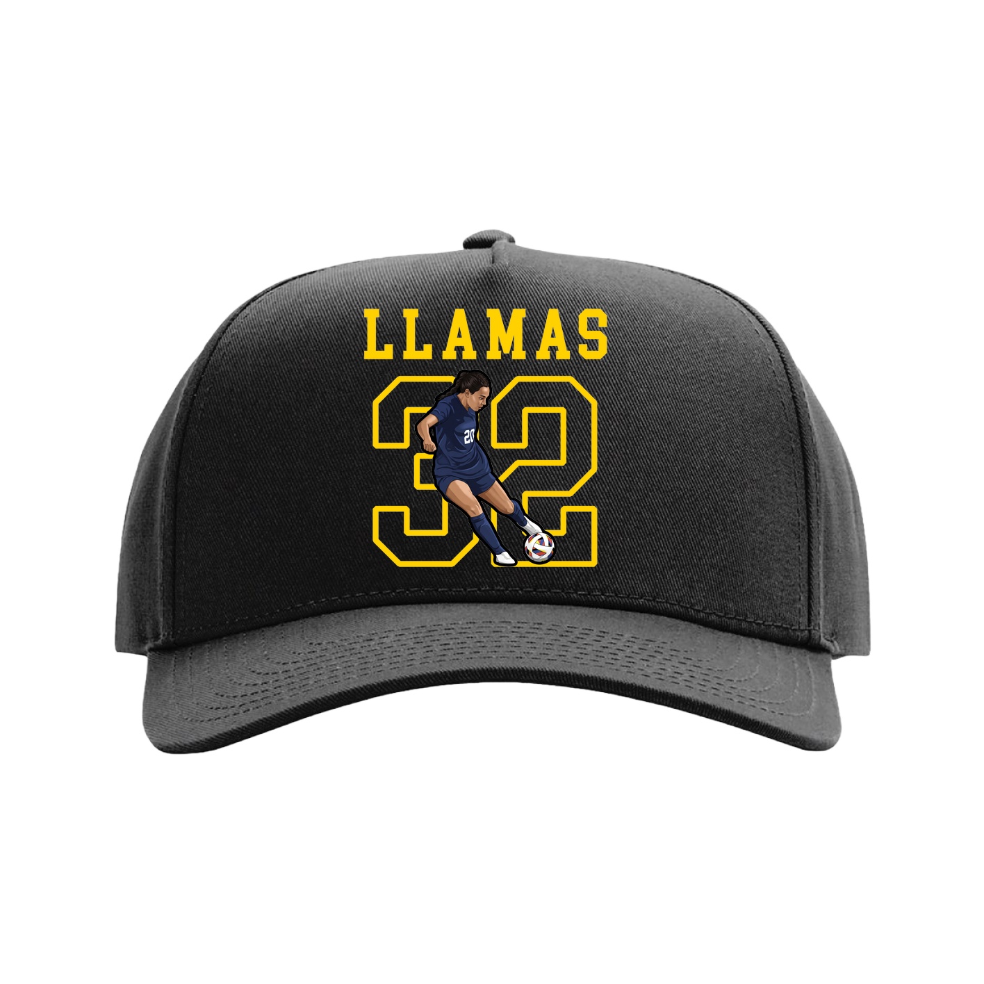 Full Fabric Five-Panel Champ Cap — Shirsey in Black