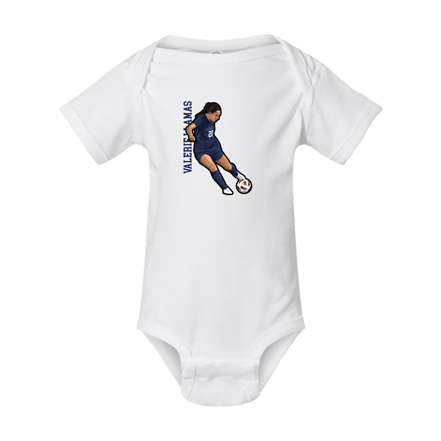 Baby Onesie — Name Vertical in White