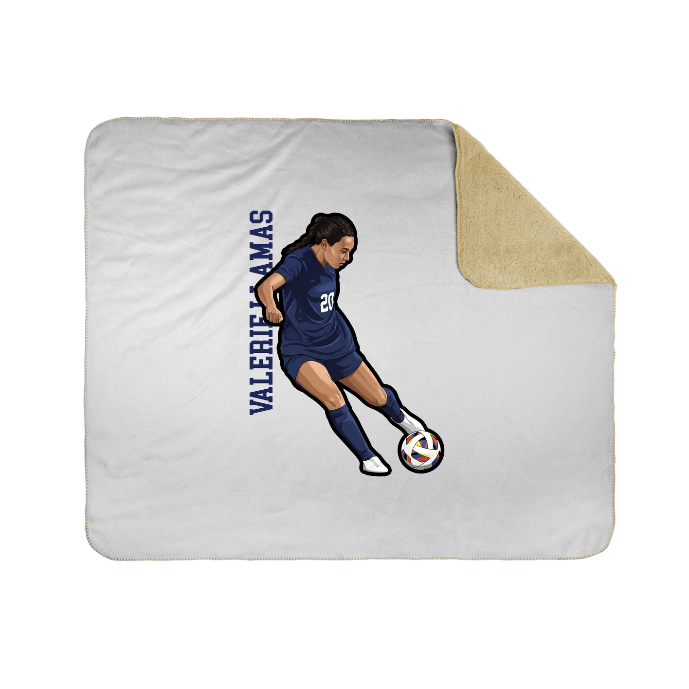 Throw Blanket — Name Vertical in White