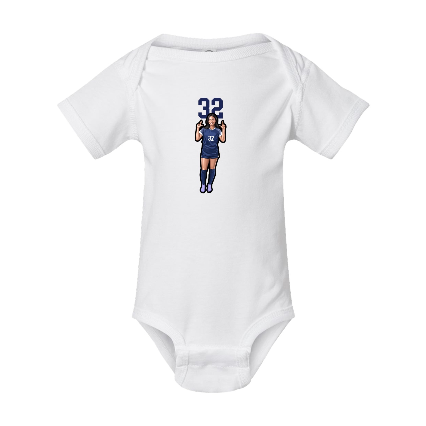 Baby Onesie — Number Top in White