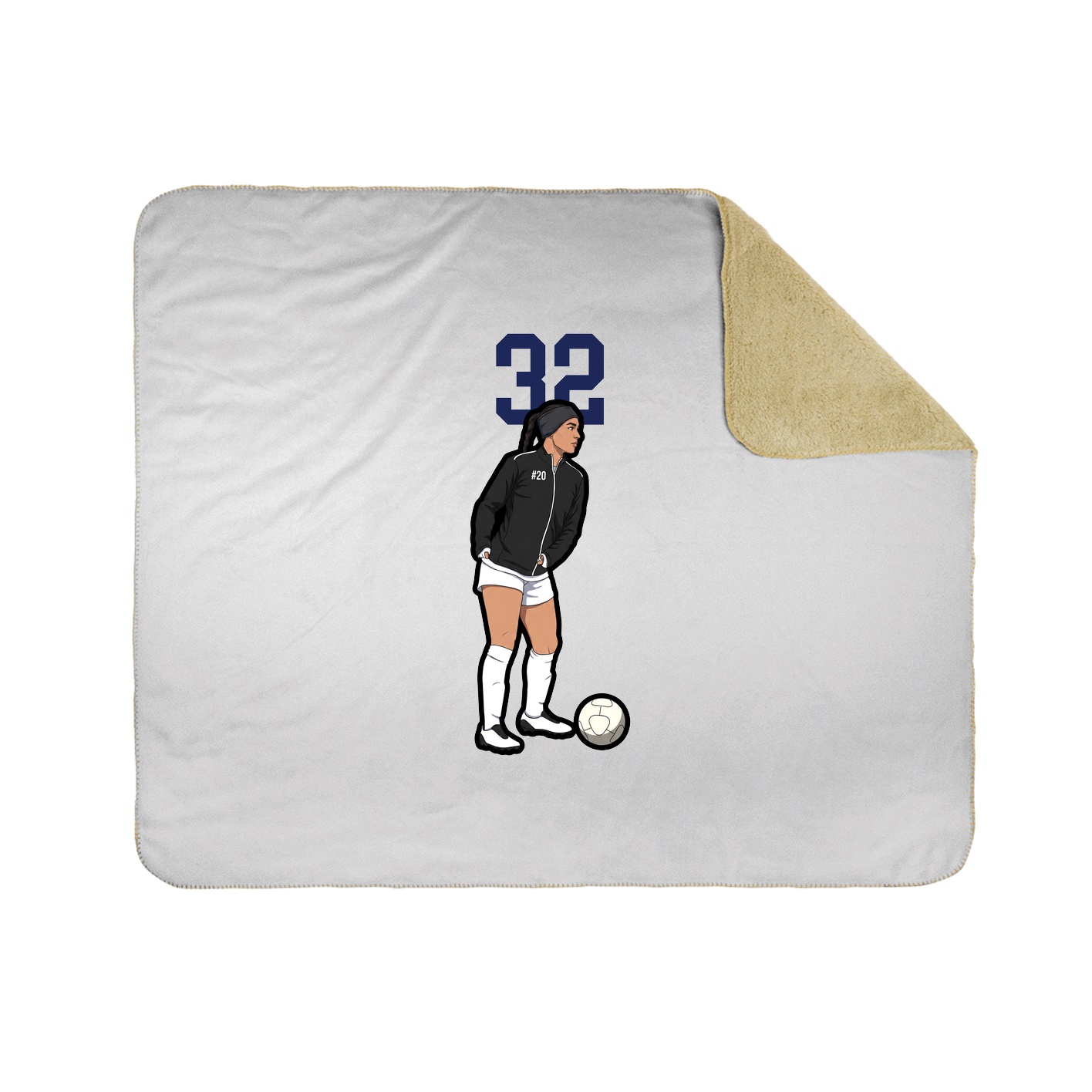 Throw Blanket — Number Top in White