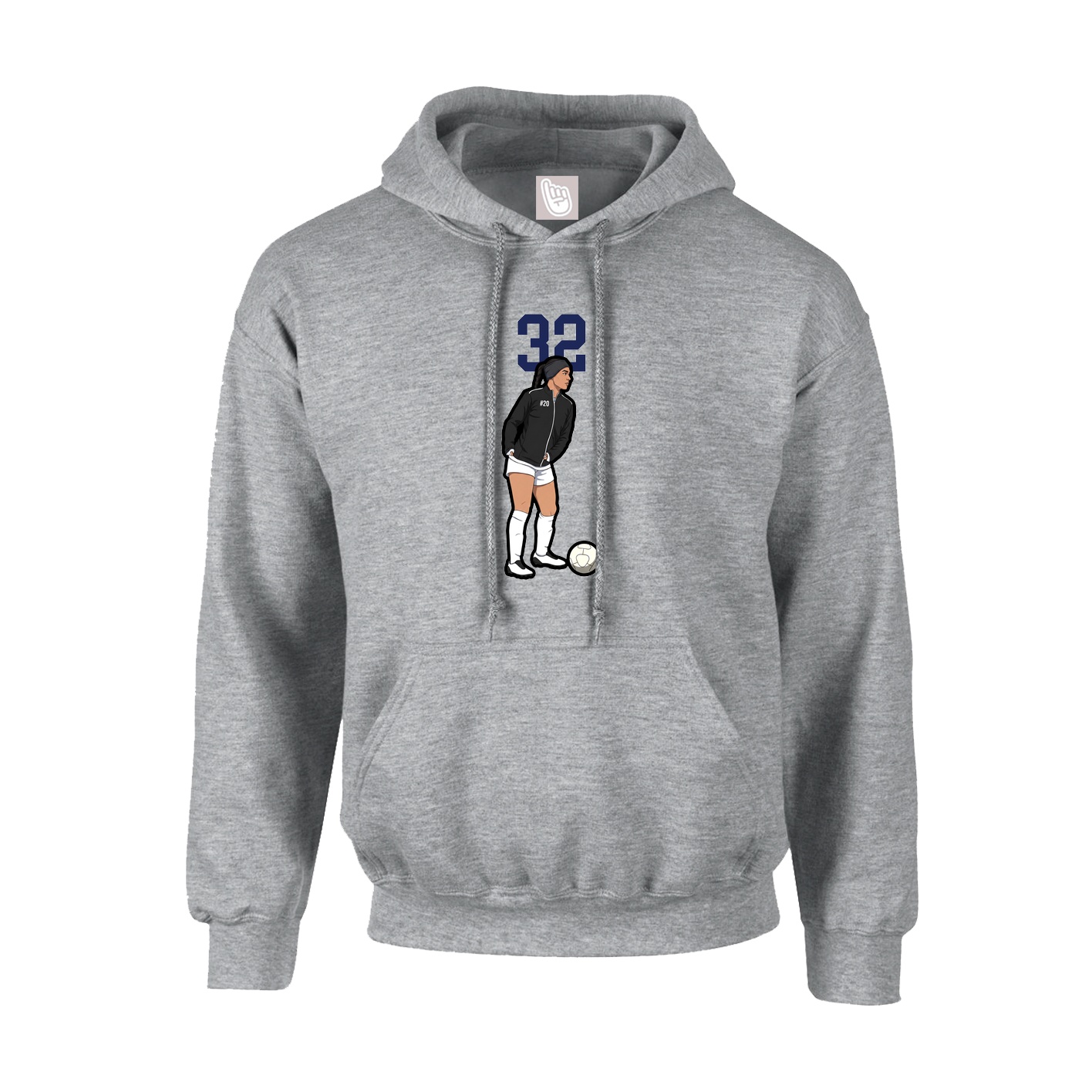 Hoodie — Number Top in Grey