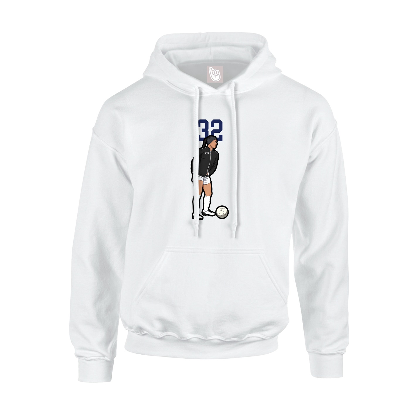Youth Hoodie — Number Top in White