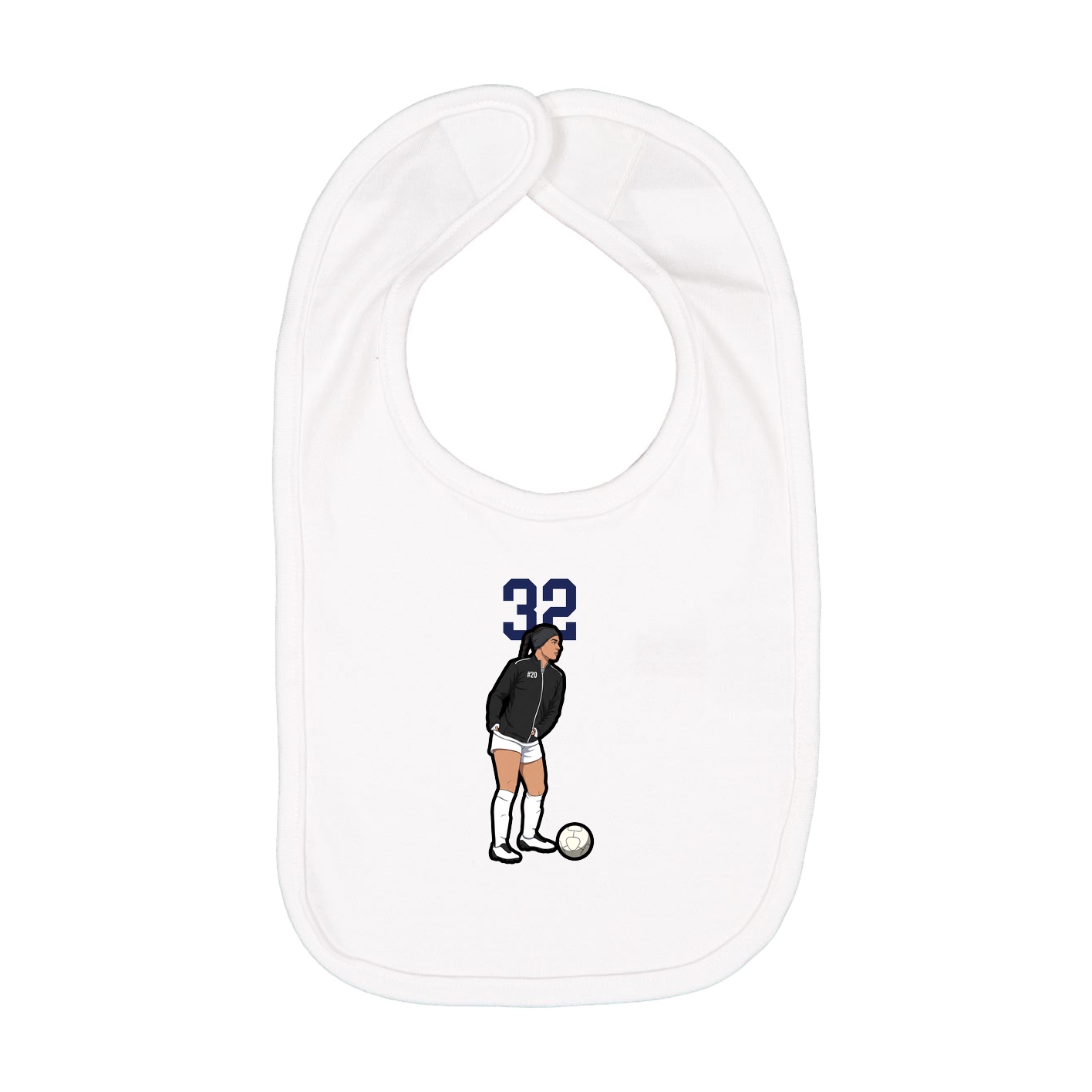 Infant Bib — Number Top in White