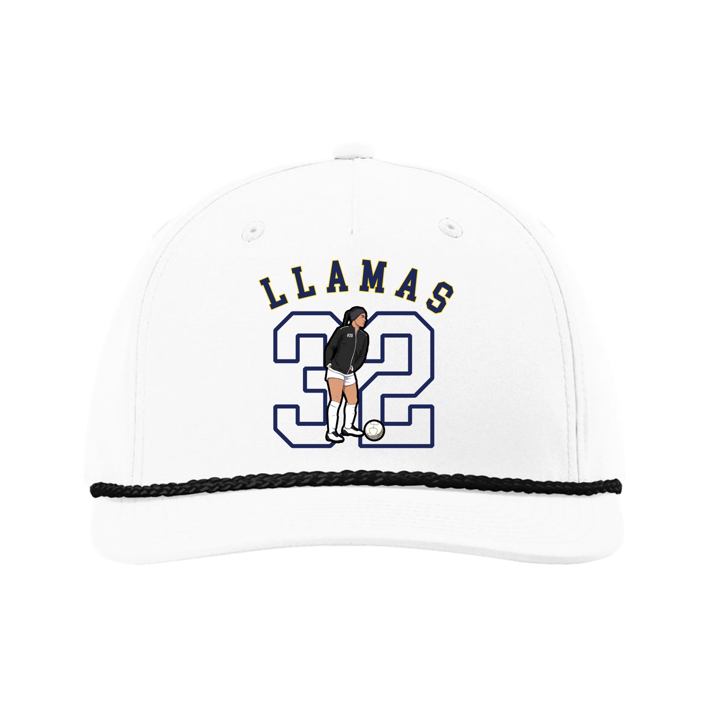 Five-Panel Classic Rope Cap — Shirsey Arch in White