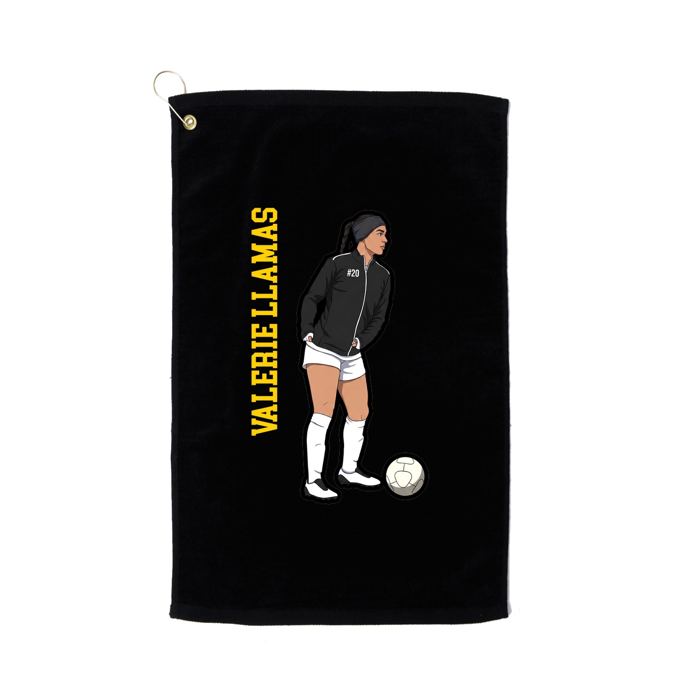 Golf Towel — Name Vertical in Black