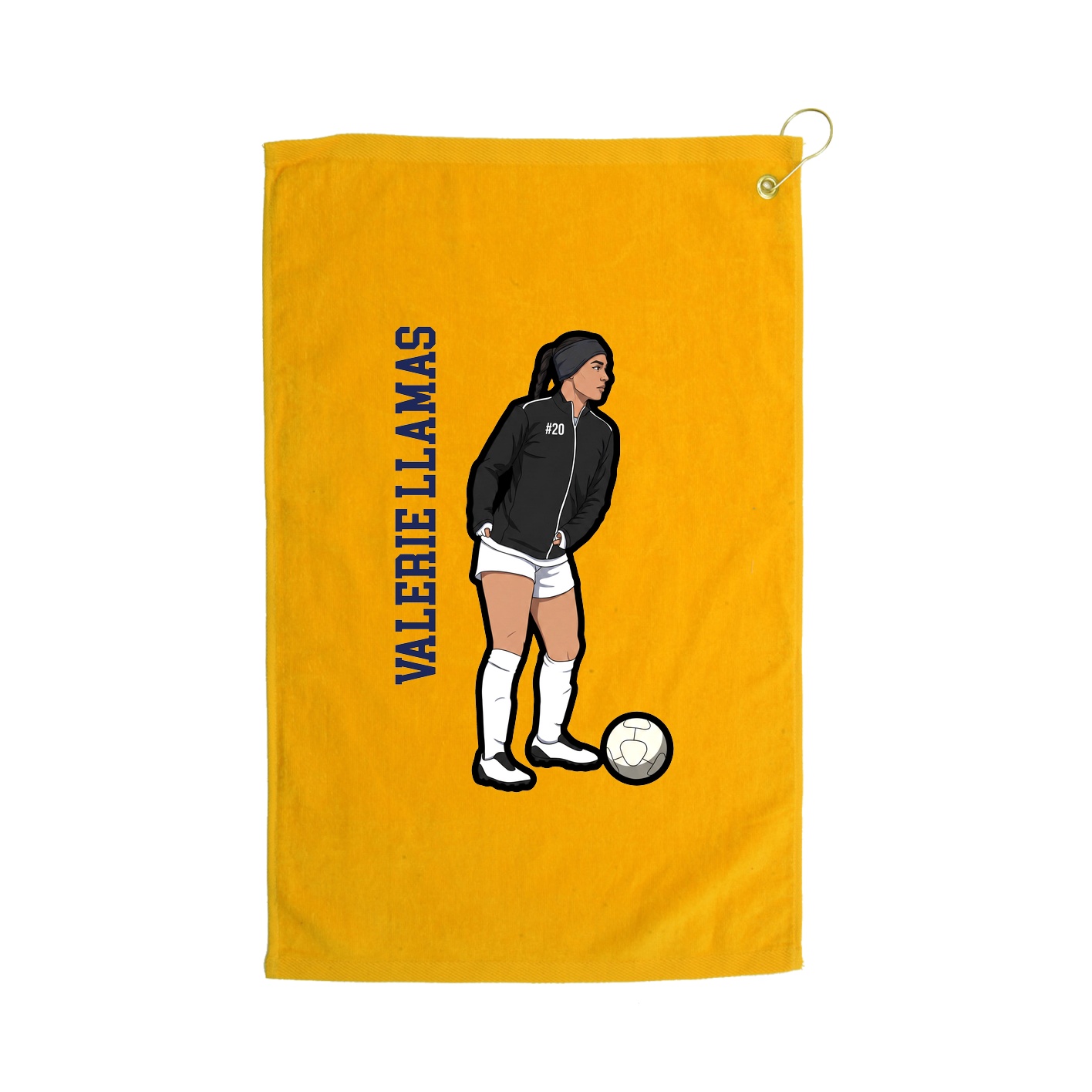 Golf Towel — Name Vertical in Gold