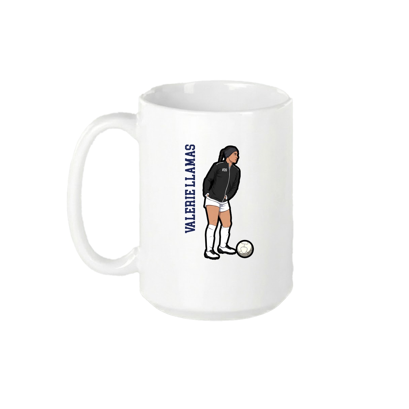 15oz Coffee Mug — Name Vertical in White