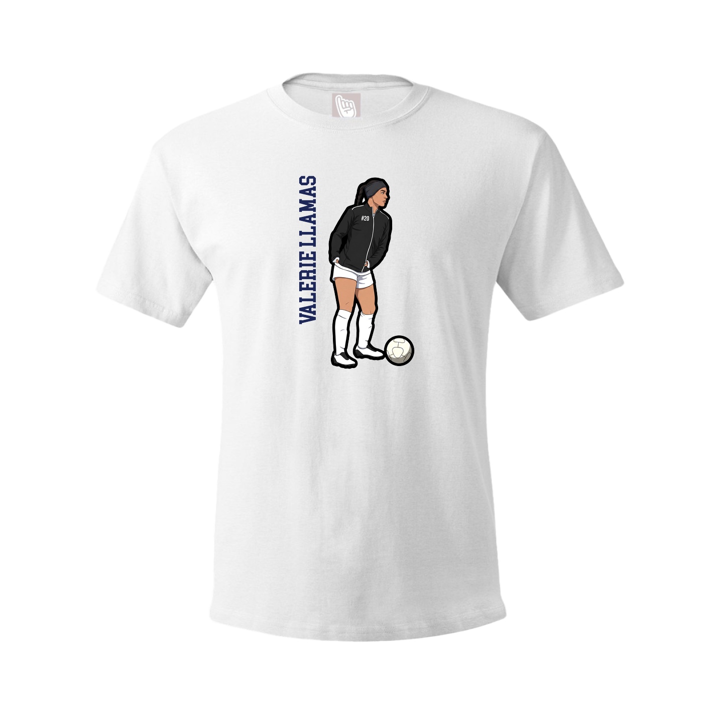 Tee — Name Vertical in White