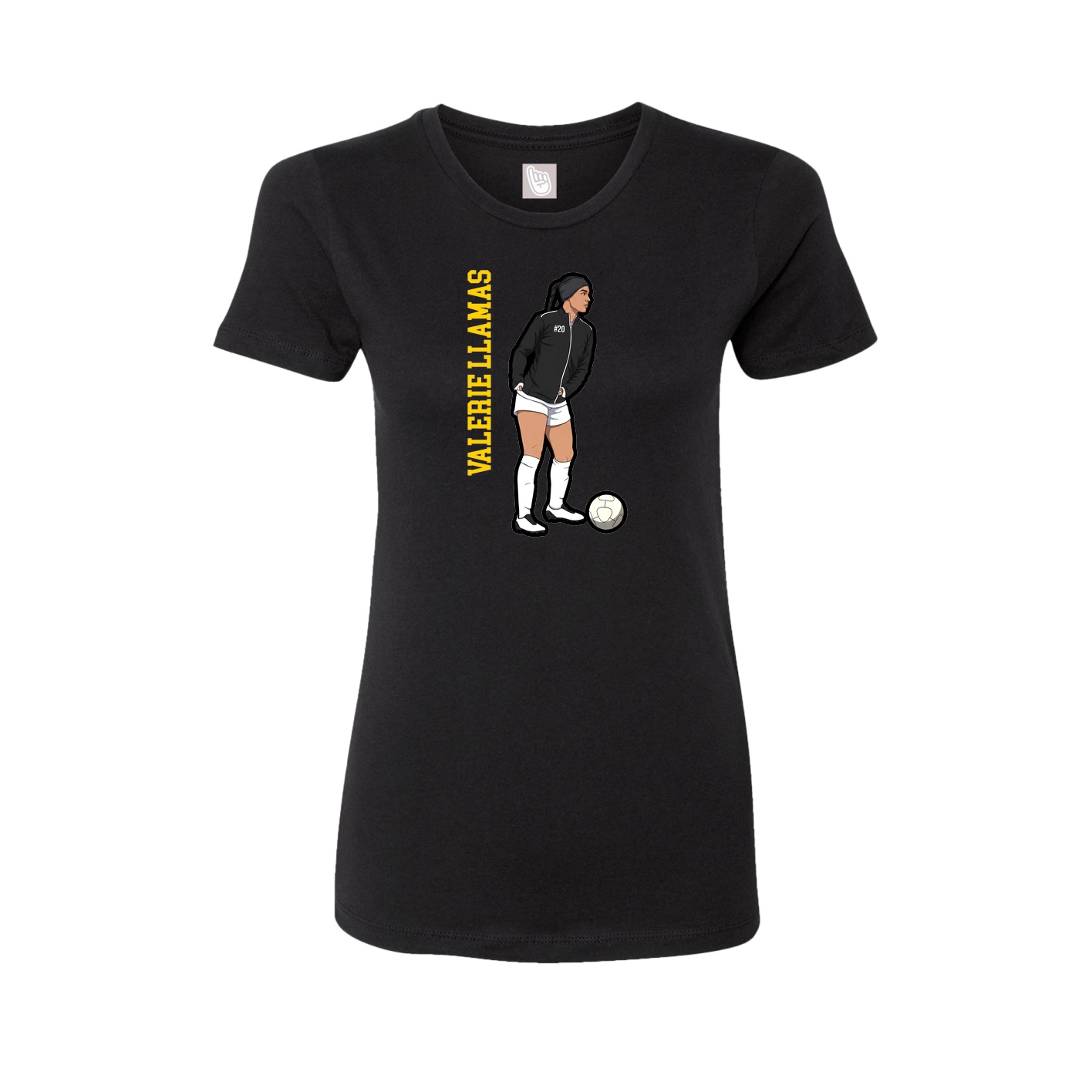 Womens Tee — Name Vertical in Black