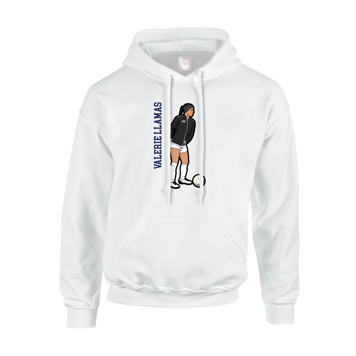 Youth Hoodie — Name Vertical in White
