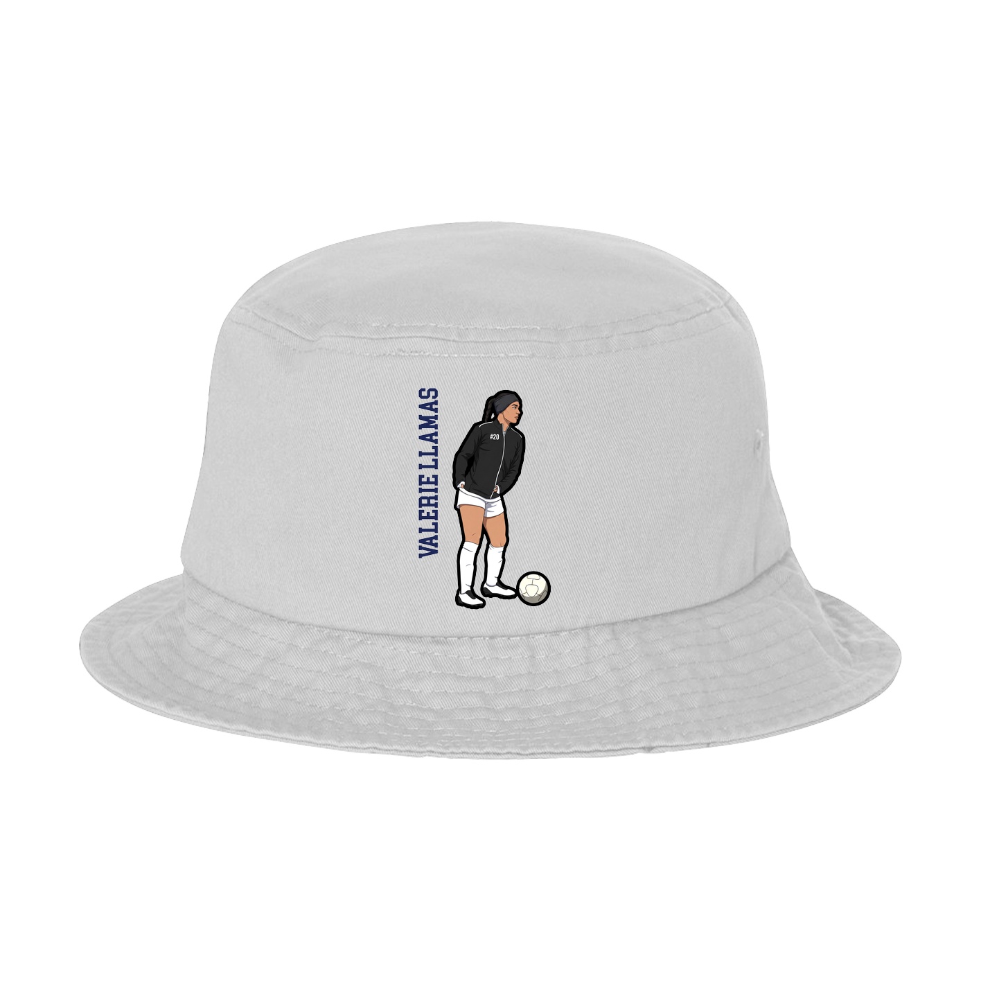 Bucket Cap — Name Vertical in White