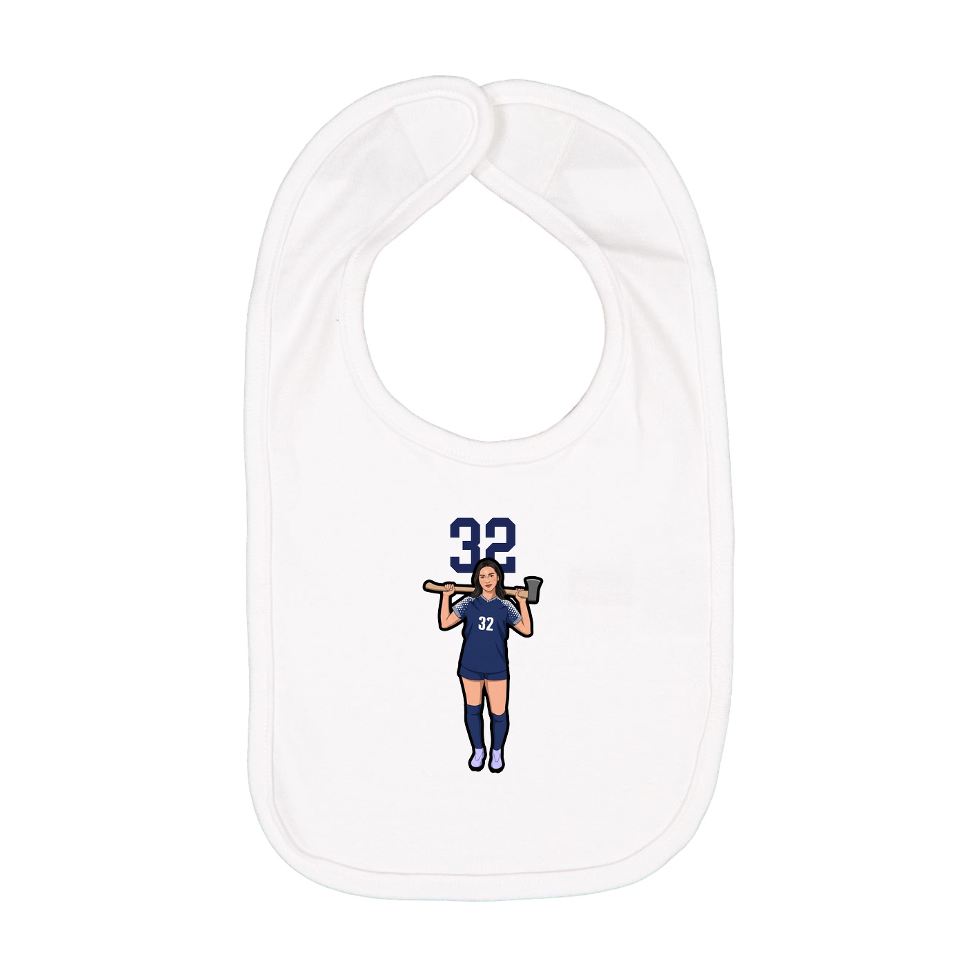 Infant Bib — Number Top in White