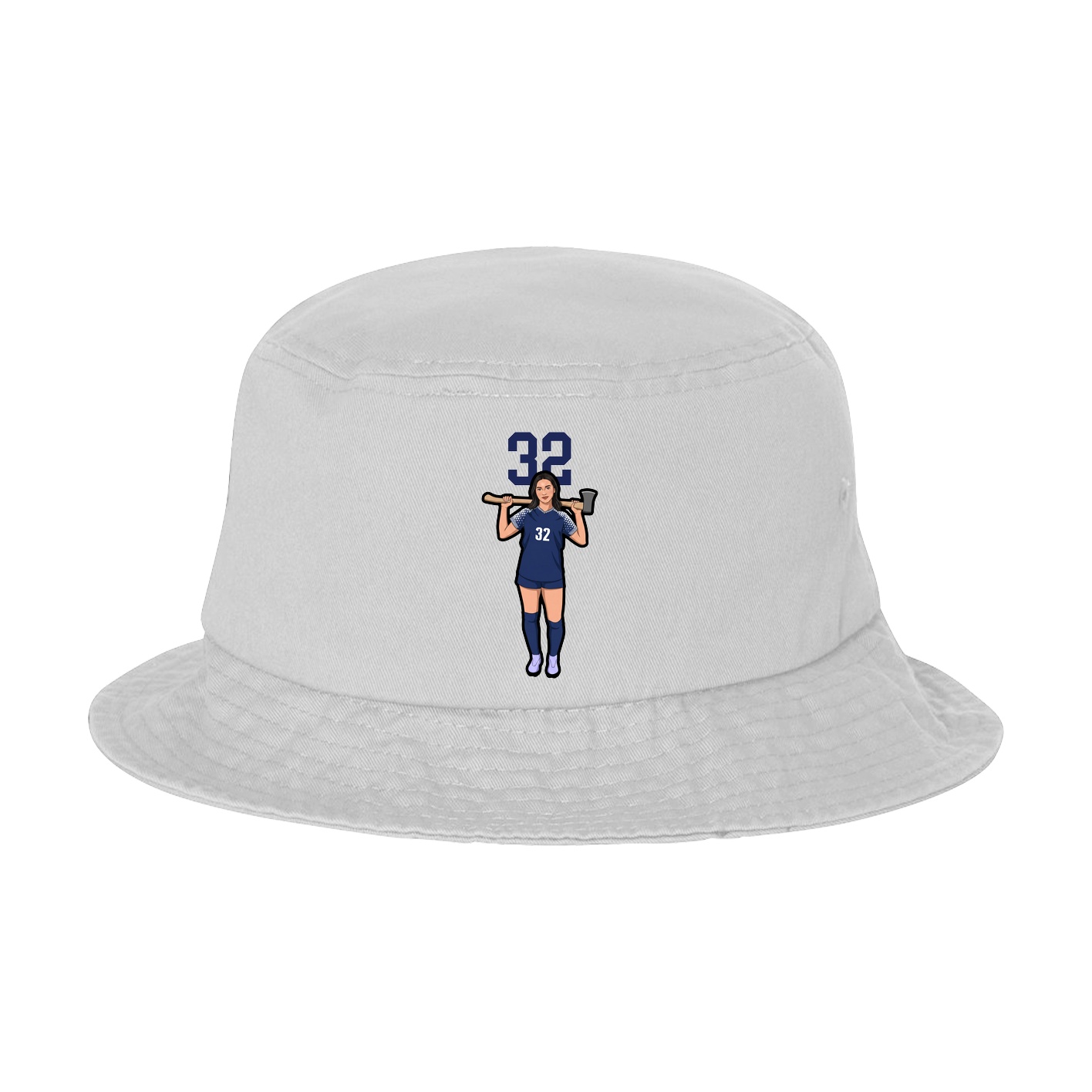 Bucket Cap — Number Top in White
