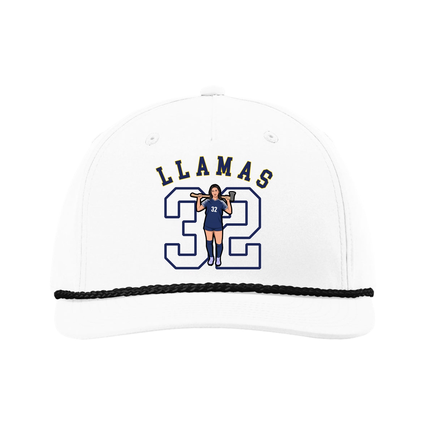 Five-Panel Classic Rope Cap — Shirsey Arch in White