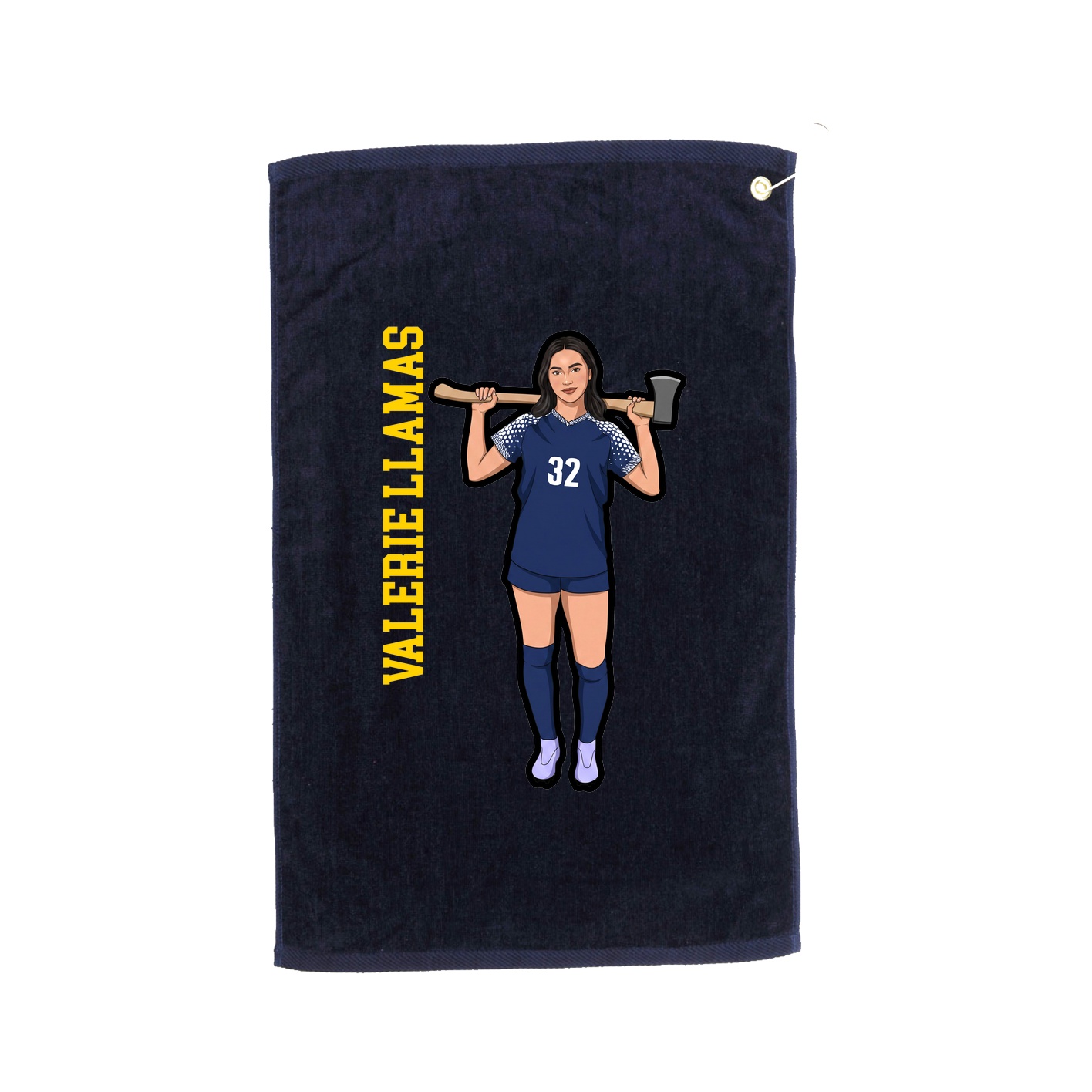Golf Towel — Name Vertical in Navy