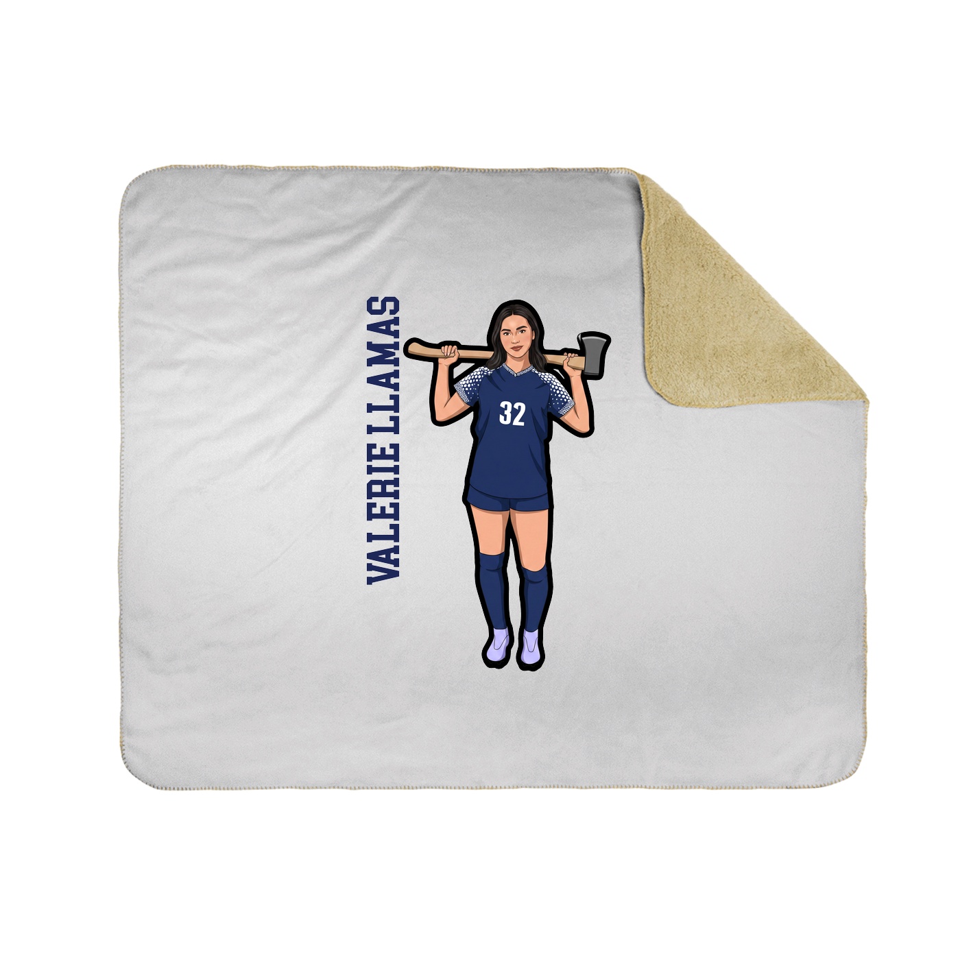 Throw Blanket — Name Vertical in White