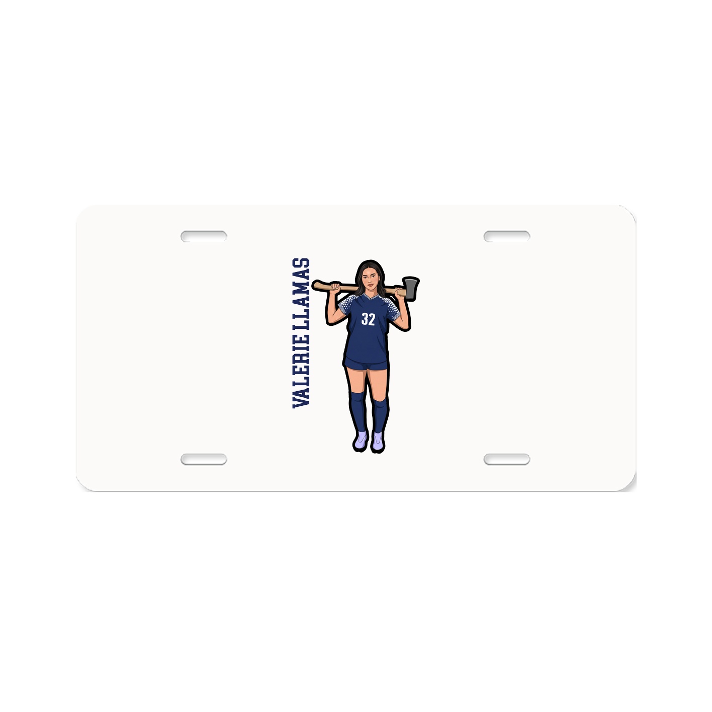 License Plate — Name Vertical in Classic