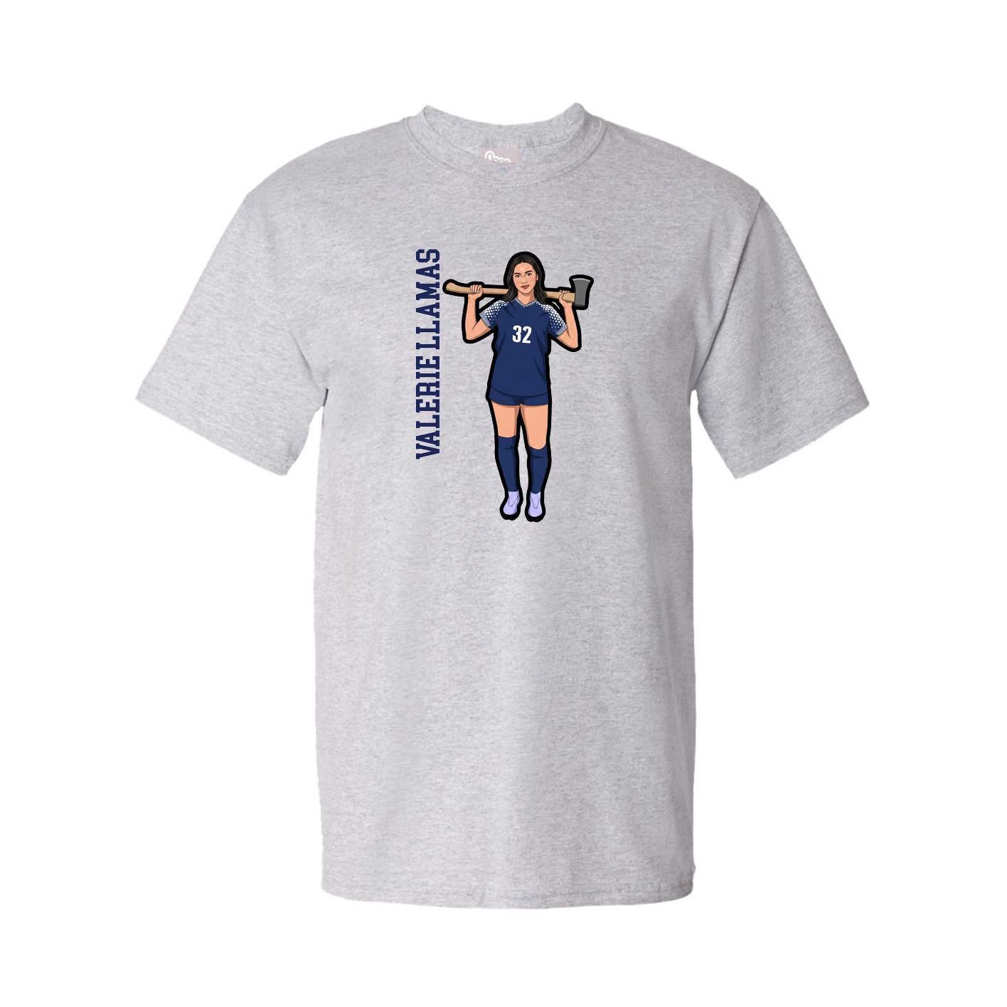 Youth Tee — Name Vertical in Grey