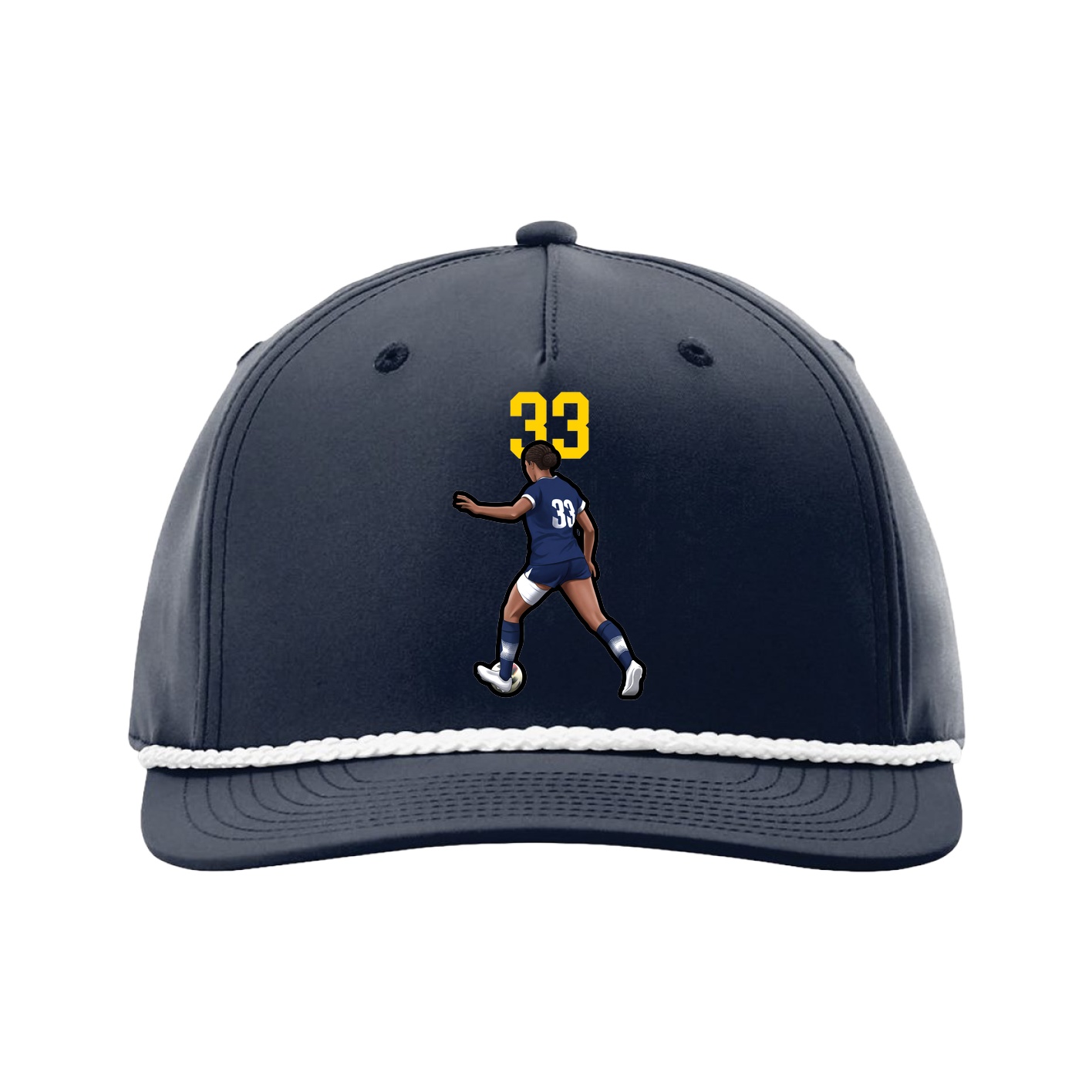 Five-Panel Classic Rope Cap — Number Top in Navy