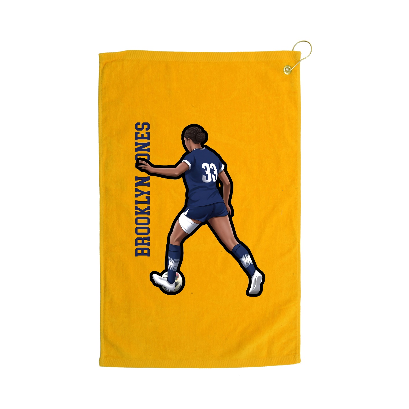 Golf Towel — Name Vertical in Gold