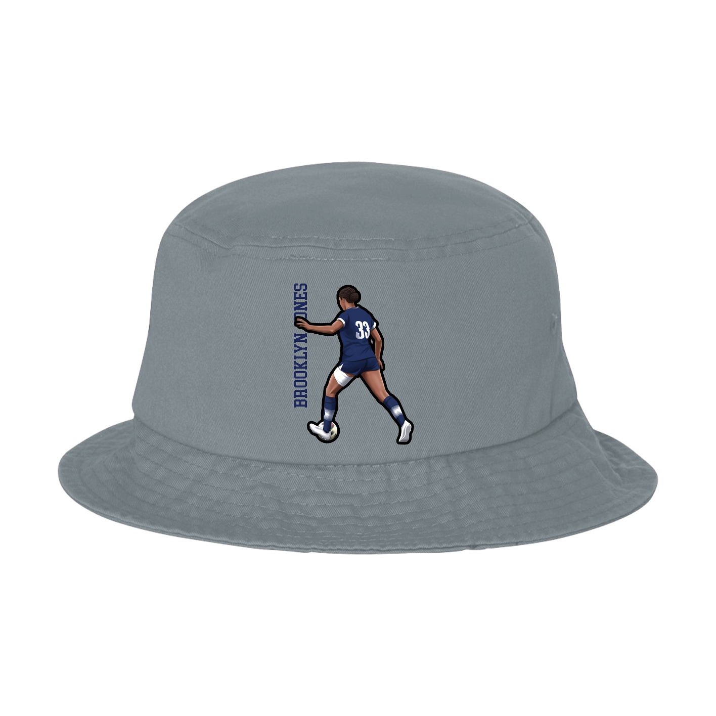 Bucket Cap — Name Vertical in Grey