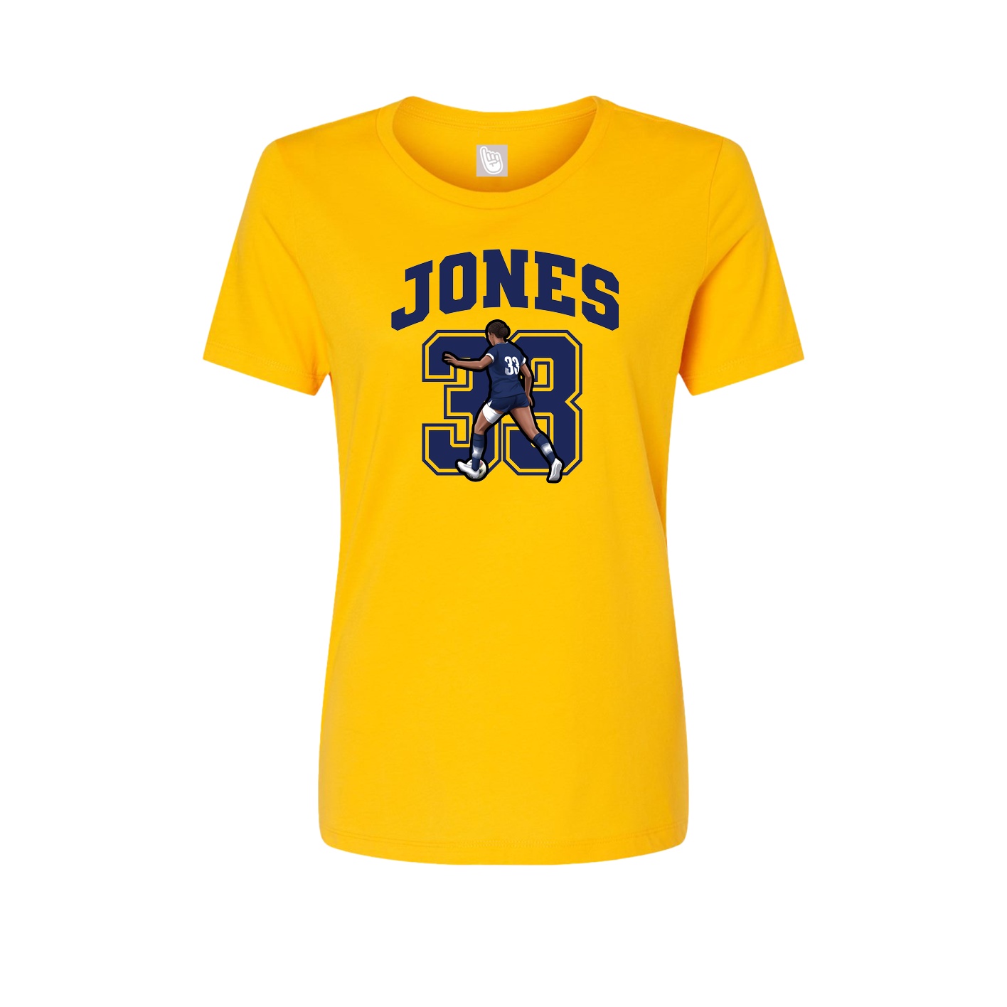 Fitted Women's Tee — Number in Gold