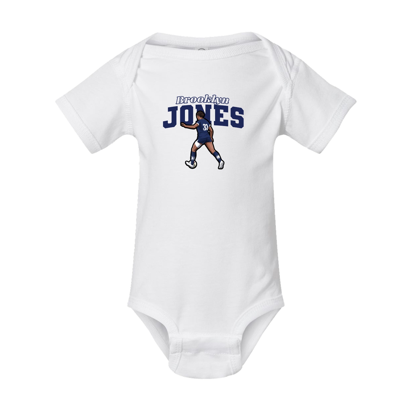 Baby Onesie — Name Arch in White