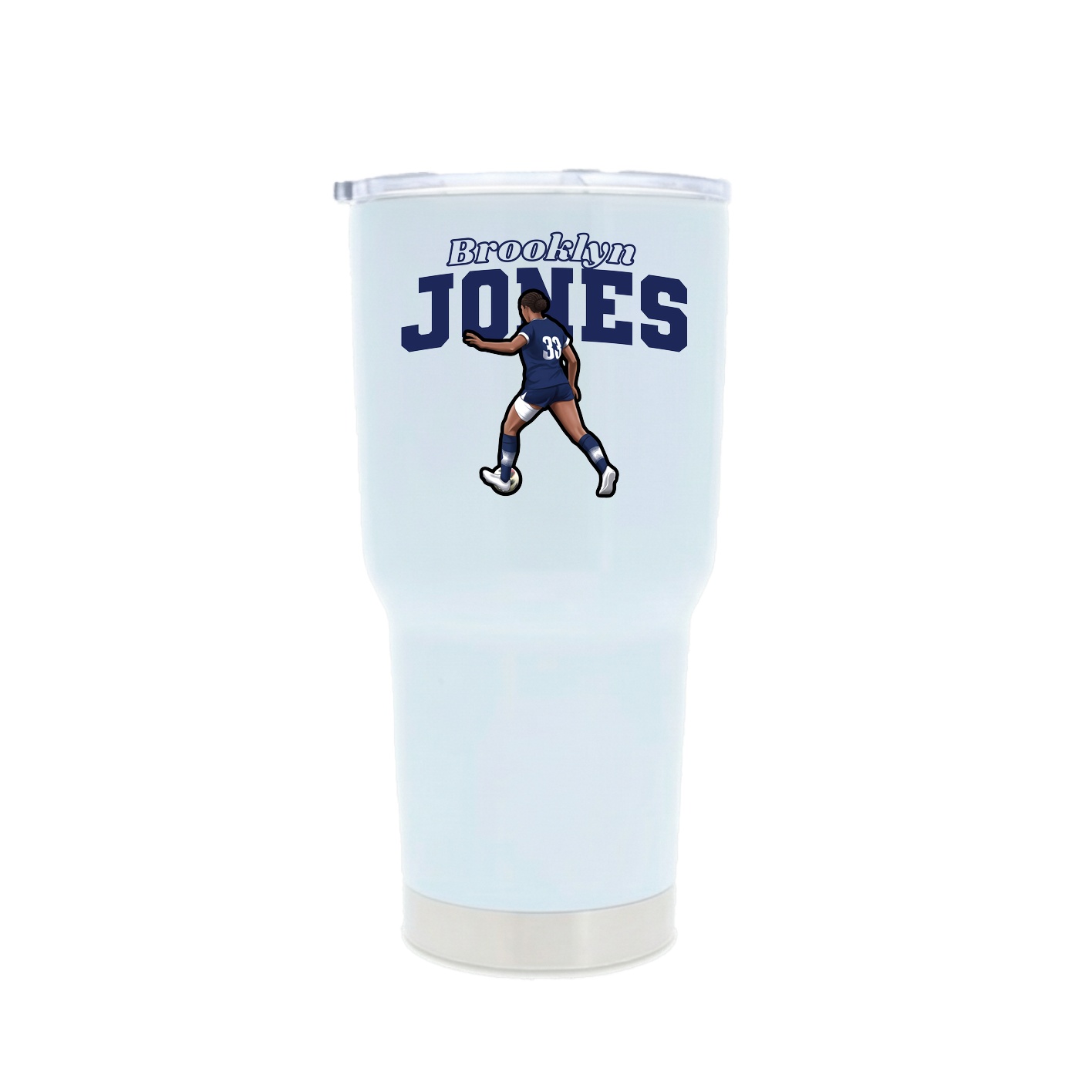 30oz Stainless Steel Tumbler — Name Arch in White