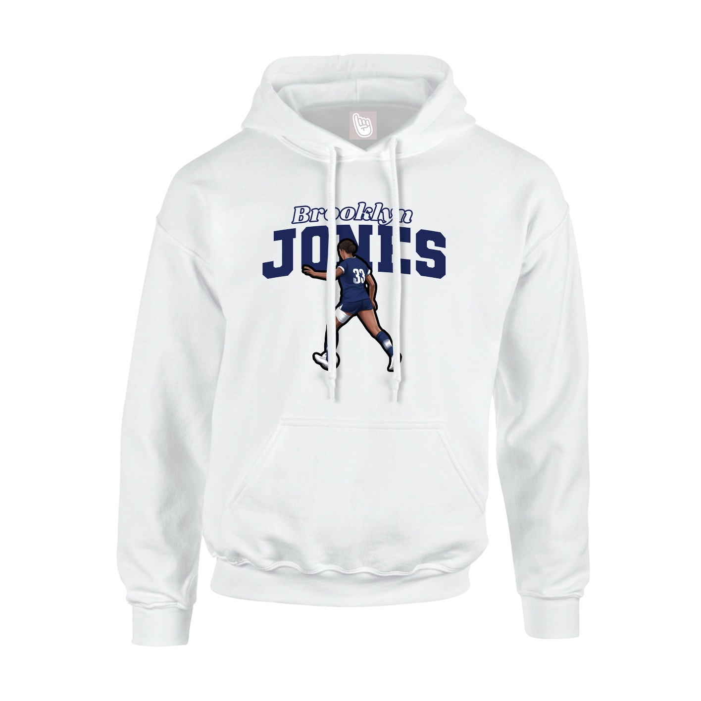 Youth Hoodie — Name Arch in White