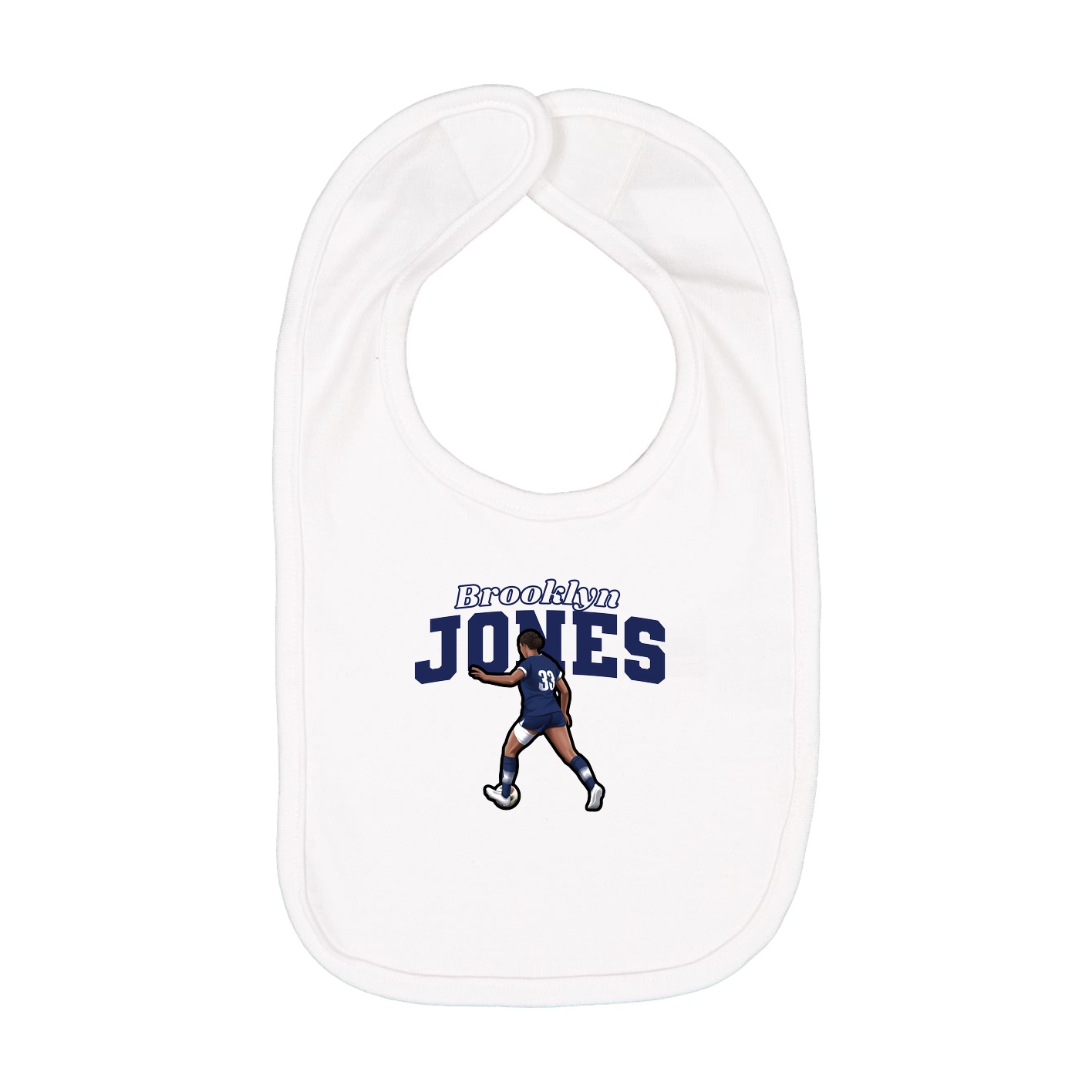 Infant Bib — Name Arch in White