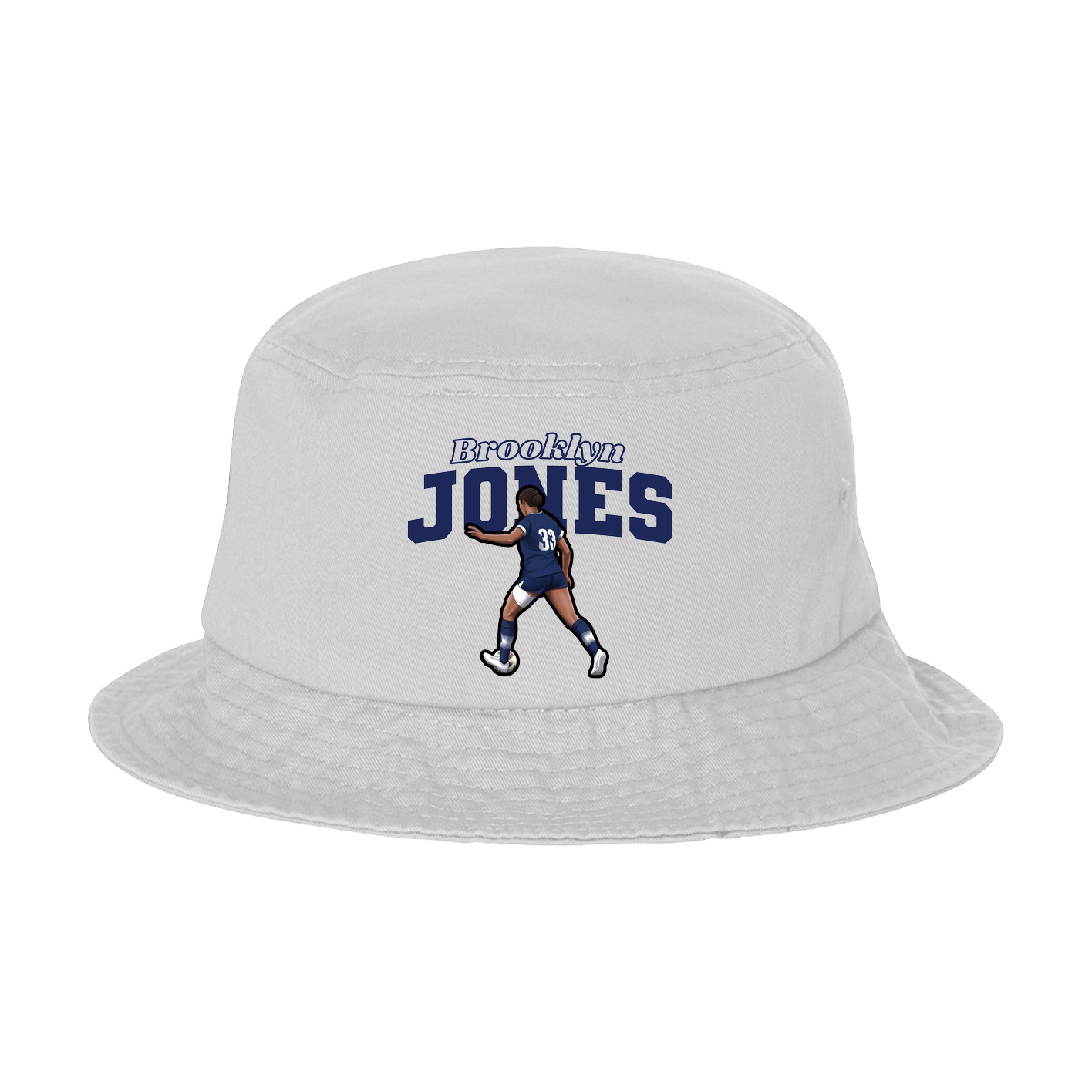 Bucket Cap — Name Arch in White