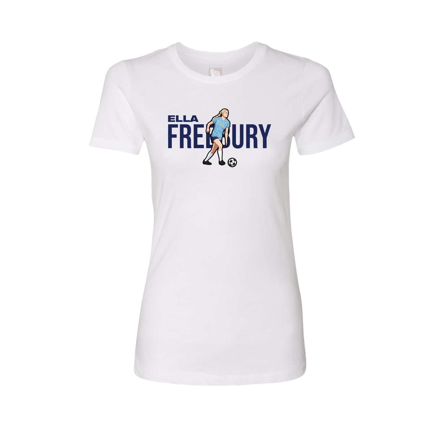 Fitted Women's Tee — Player Name in White