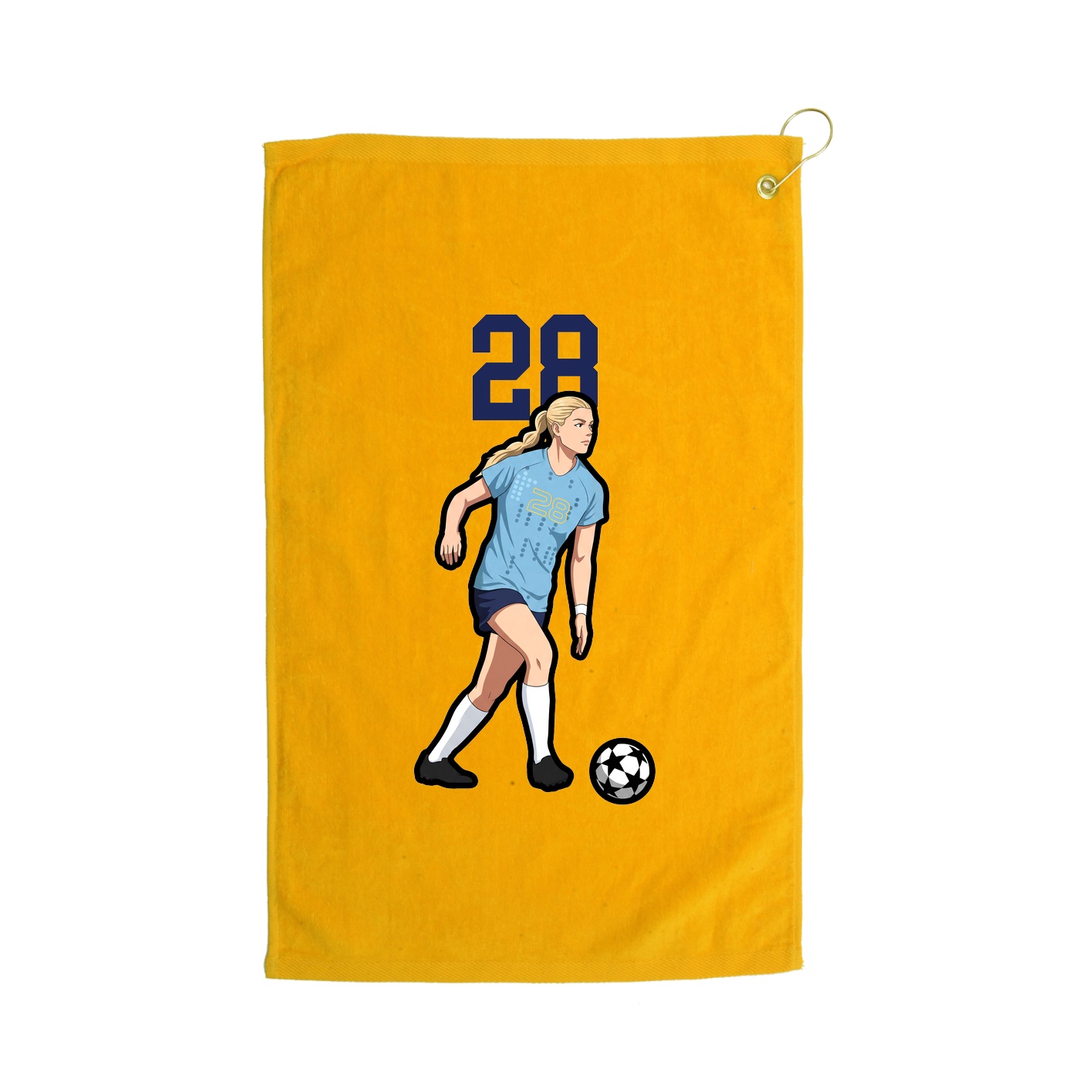 Golf Towel — Number Top in Gold