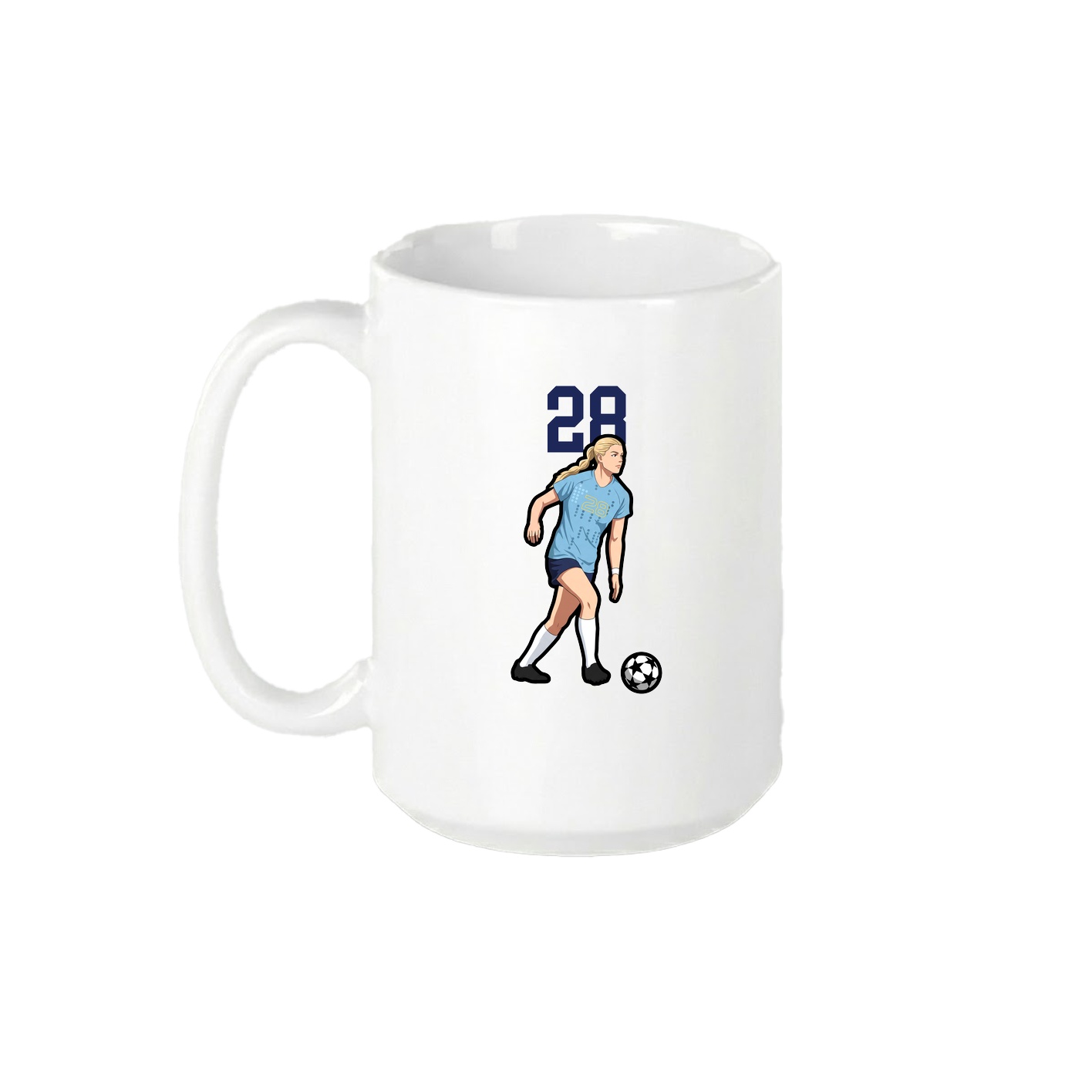 15oz Coffee Mug — Number Top in White