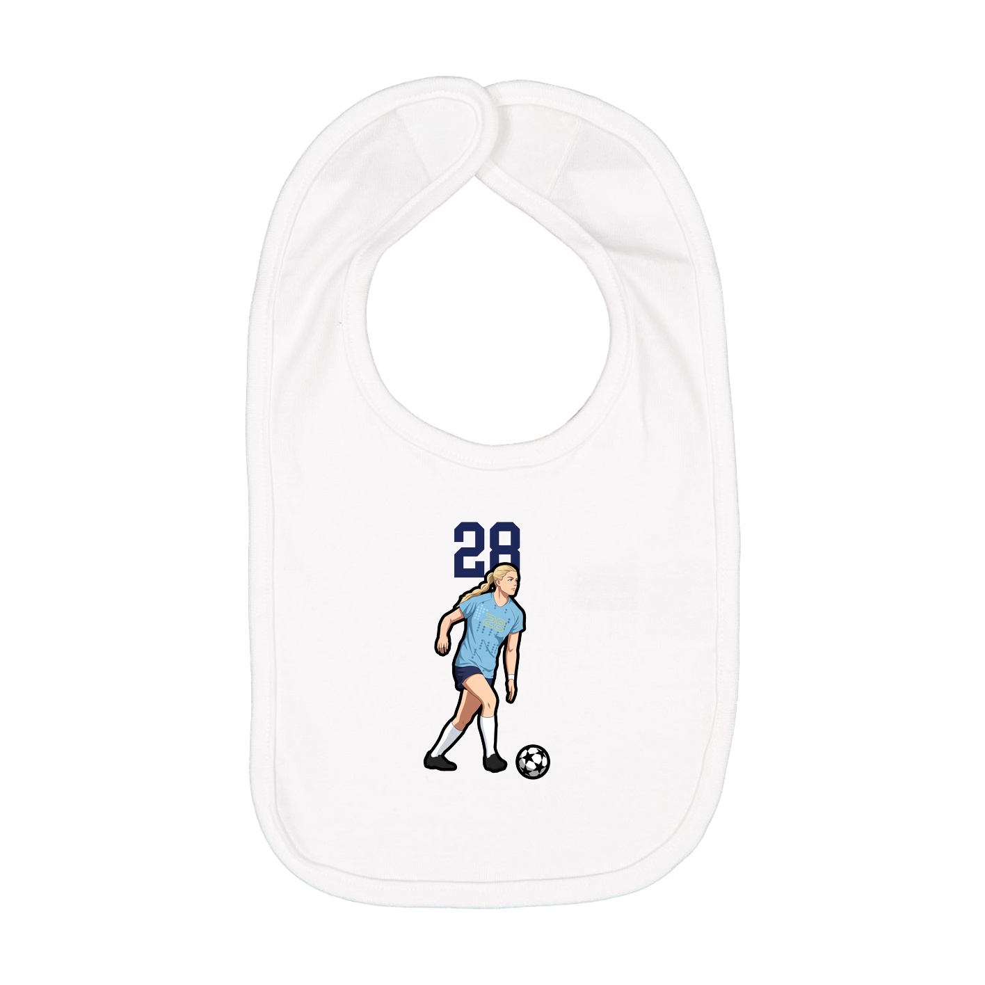 Infant Bib — Number Top in White
