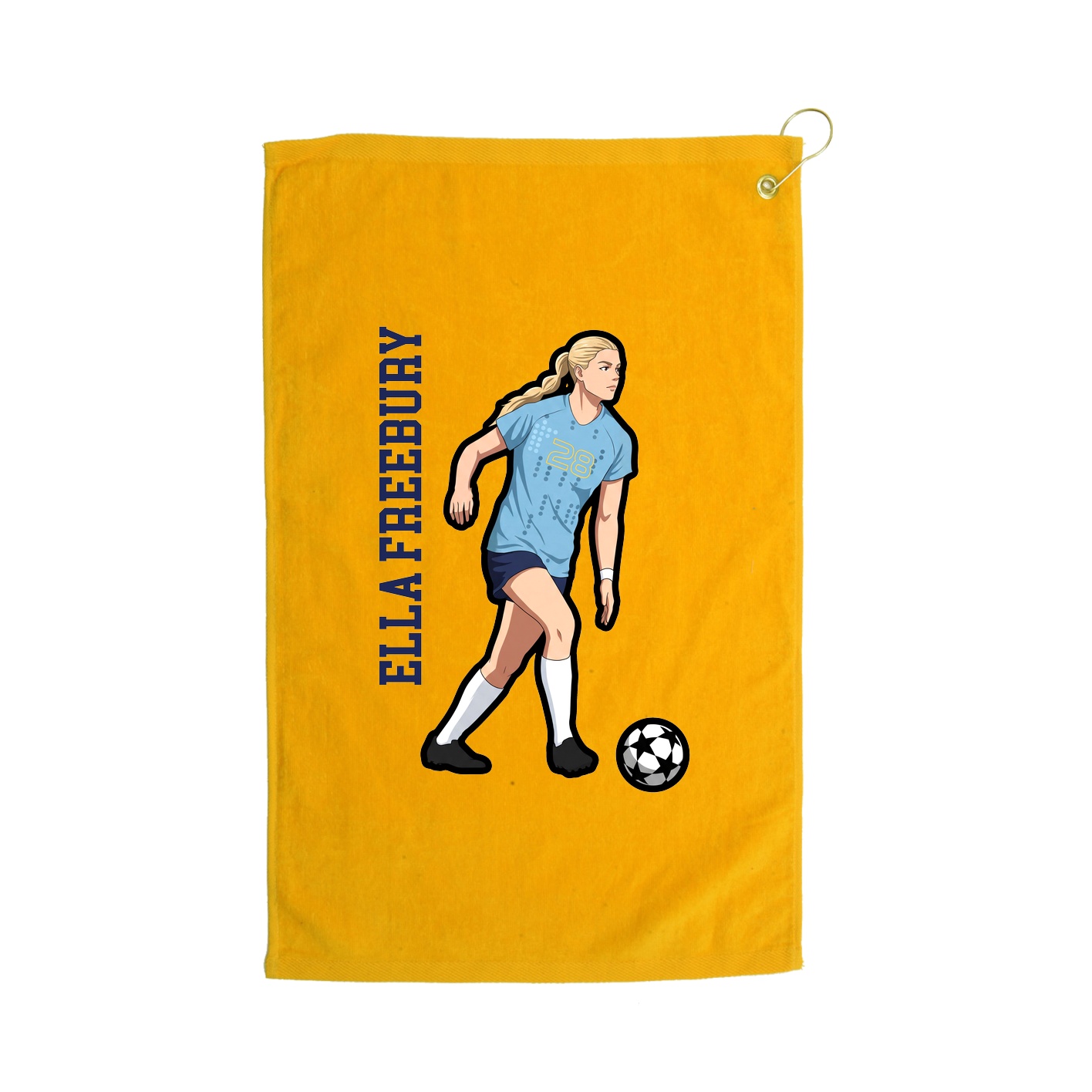 Golf Towel — Name Vertical in Gold