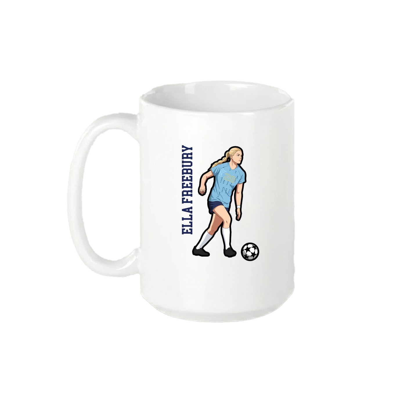15oz Coffee Mug — Name Vertical in White