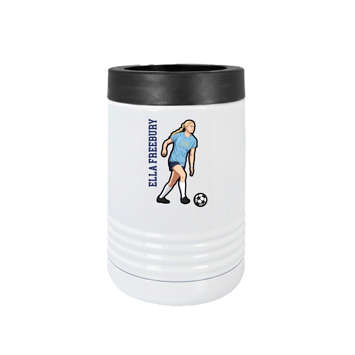 Beverage Holder — Name Vertical in White