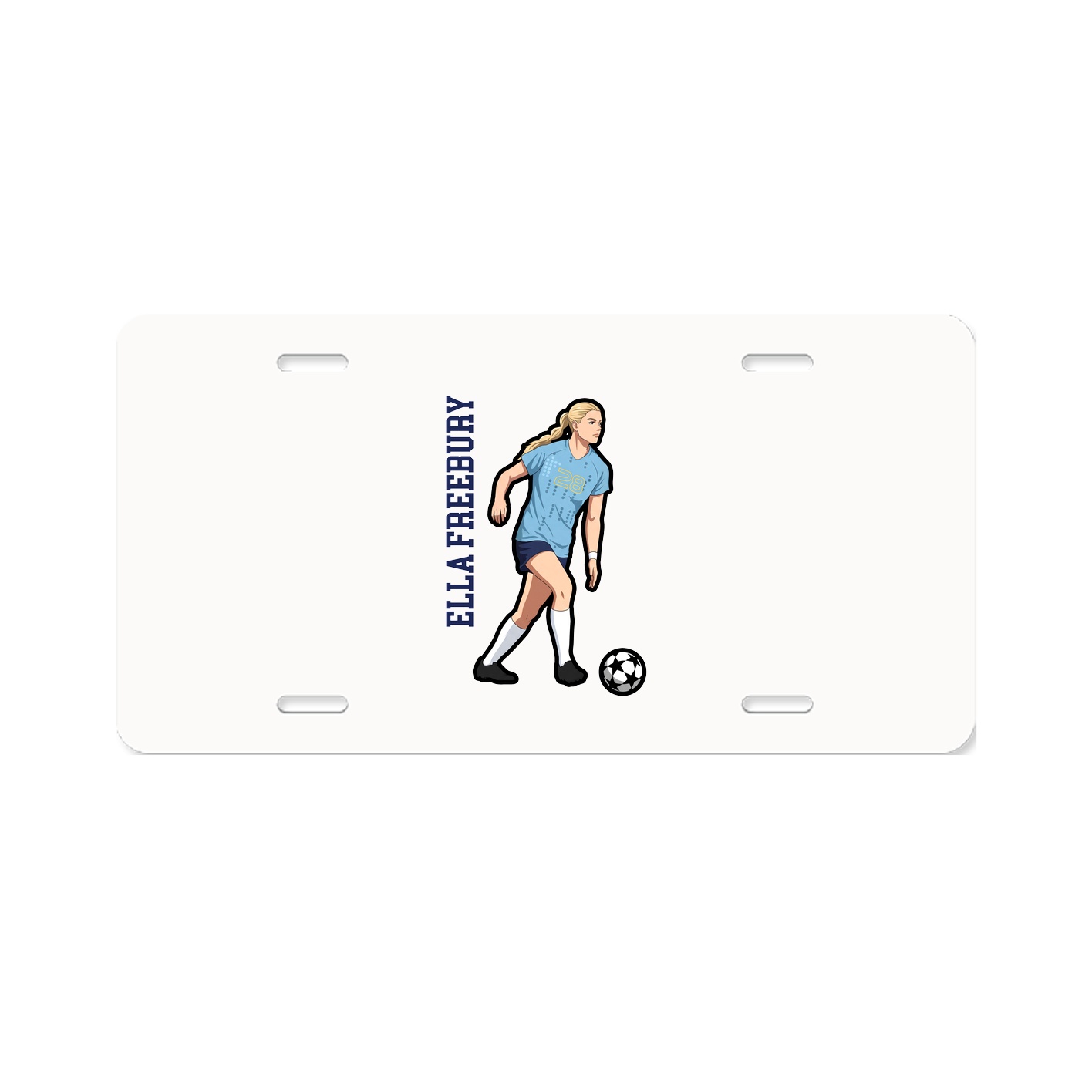 License Plate — Name Vertical in Classic